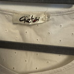 Chaton white sleeveless perforated top like new, size M
