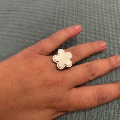 Folli Follie ring like new, stainless steel, white silver