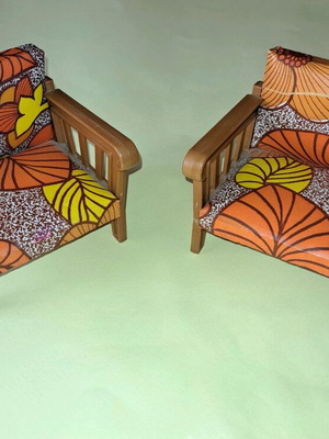 Vintage doll chairs plastic used, 70s style