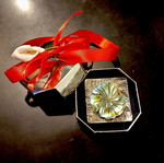 Luminous Shell Flower ring new, 925 silver with shell flower