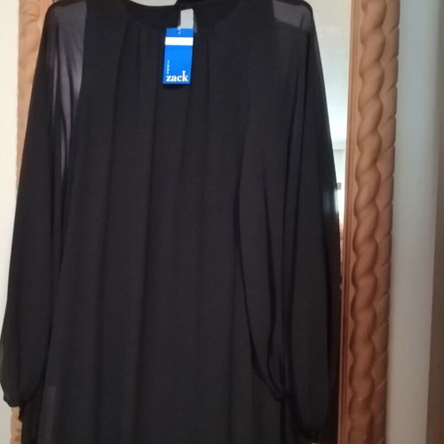 John Zack black sheer dress new, size Medium, Large