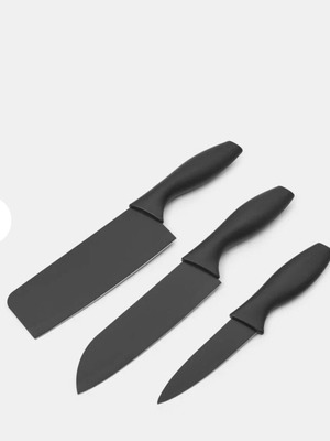 Set of 3 kitchen knives new, stainless steel