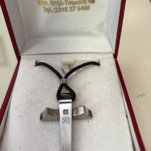 Cross with cord and zircon Vildiridis like new