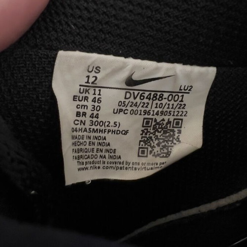 Nike Court Vision Low Bred sneakers size EU 46 like new black red