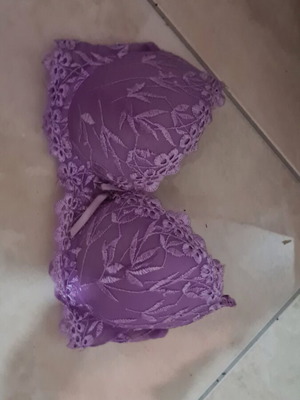 Bra used with ample padding, size 70 75 B, purple