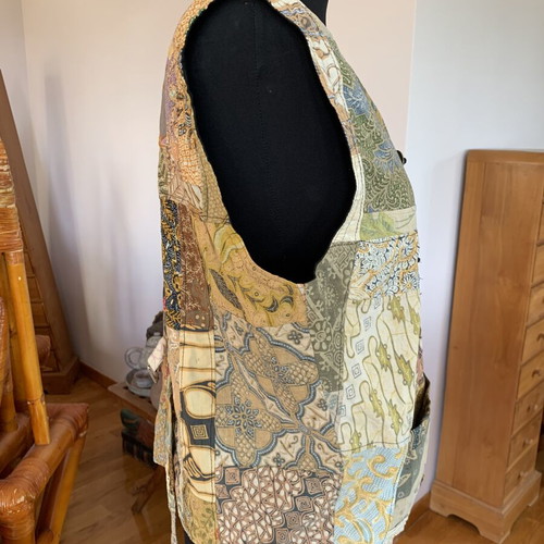 Vintage patchwork vest unisex new, handmade boho style
