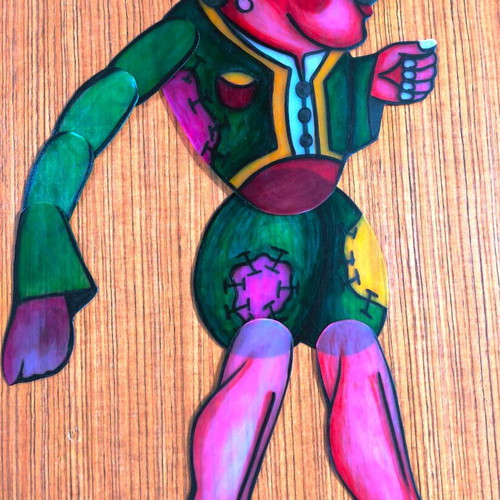 Shadow theater figures new, polypropylene with enamel painting
