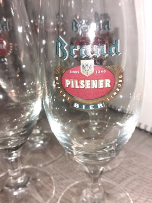 Brand Pilsener Beer Glasses new, set of 7 collectible pieces