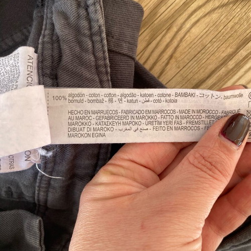Zara cargo pants black used, size S, 100% cotton