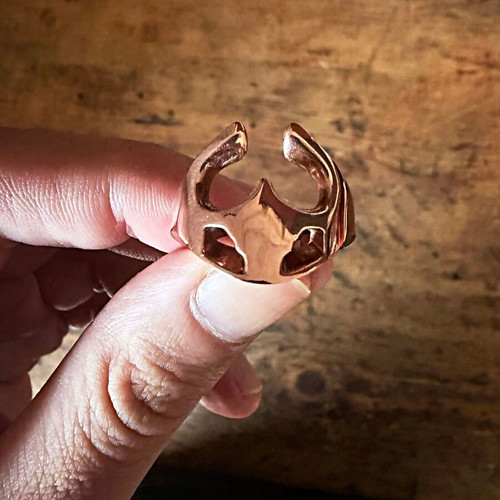 Zodiac Series Taurus Ring Size 56 EU Copper Polished