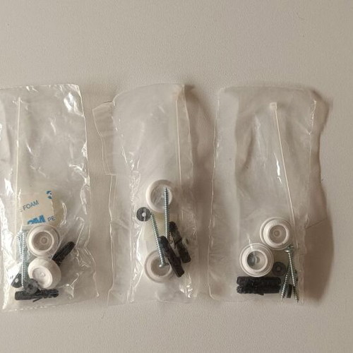 Furniture support and safety set 3 pieces with screws, dowels and 3M stickers
