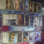 Magic the Gathering Commander deck Tidus, Yuna's Guardian with Final Fantasy card sleeves