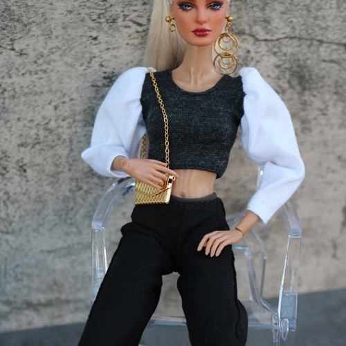 Black & White doll outfit new for 29cm dolls