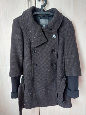 Mexx coat brown like new with double button row, size UK14