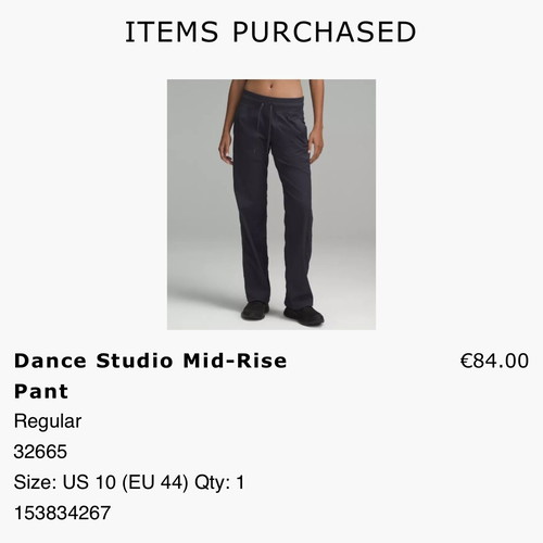 Lululemon Dance Studio pants, navy blue, size M