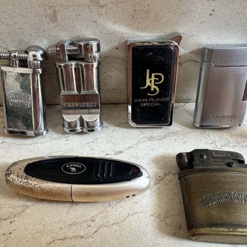 Large Vintage Lighter Collection Lot 20 Pieces Marlboro Camel JPS Pall Mall