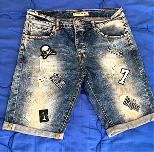 Adrexx patches jean shorts