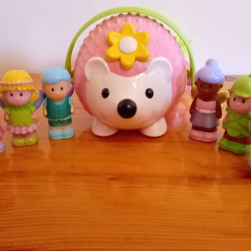 Happyland Wobble Along Hedgehog toy with 8 fairy figures like new