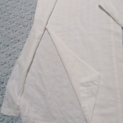 White zip culottes used, size M, with front slit and elastic waist