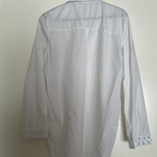 White shirt with pearls, size M