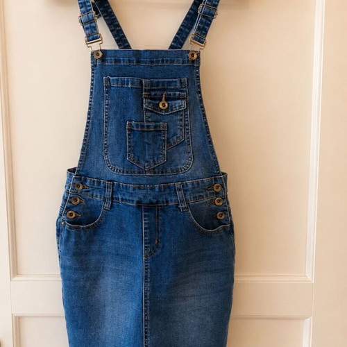 Teen Denim Overall Dress like new, size Small, blue