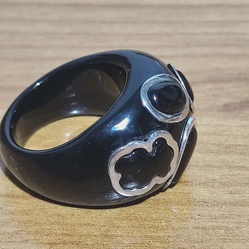 Tous ring black resin and 925 silver like new