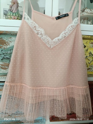 Mango lingerie pink lace top