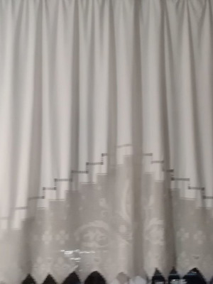 Πλεκτή κουρτίνα μεταχειρισμένη, μπεζ για παράθυρο