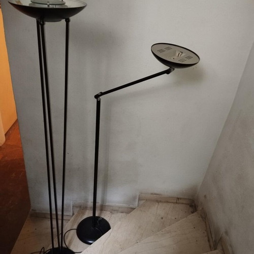 Floor lamps with dimmer, set of 2, black, like new