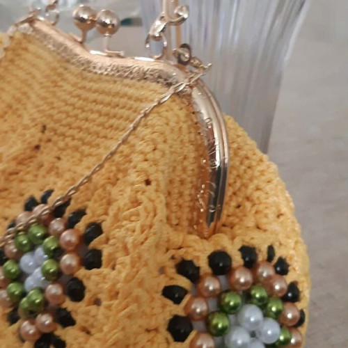 Golden Soleil handmade crossbody bag new, multicolor
