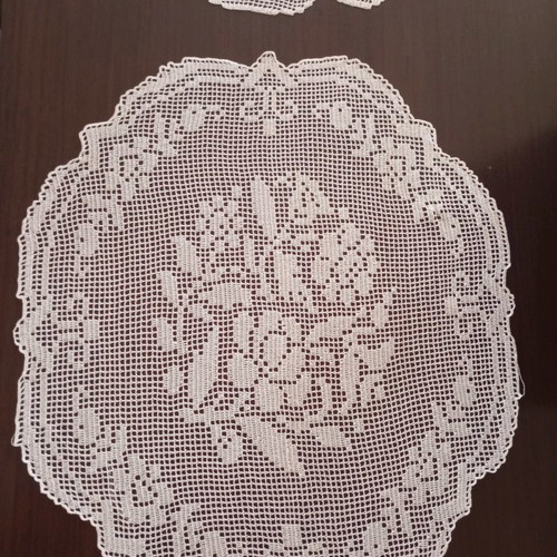 Set of two handmade table linens, wrinkle-free, champagne color