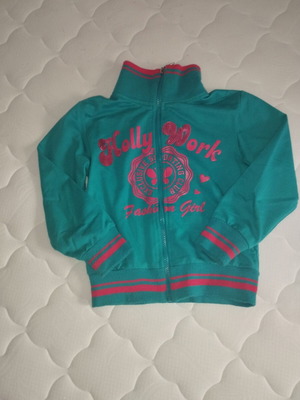Happy House sweatshirt jacket with rhinestones, very soft, size 8A, like new