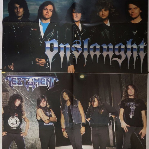 Accept Onslaught Testament double-sided poster used from Metal Hammer