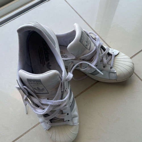 Adidas sneakers used, size 40, white and silver