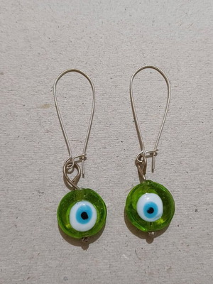 Earrings with eye beads new