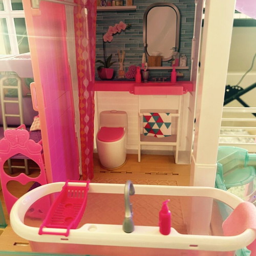Barbie three-story house like new with furniture and accessories