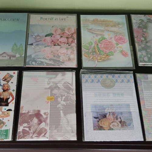 Letter writing sets, assorted designs