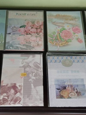 Letter writing sets, assorted designs