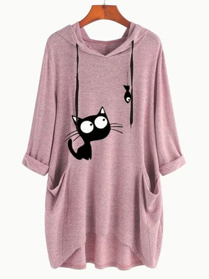 Hoodie с котешки дизайн нов, размер 3XL