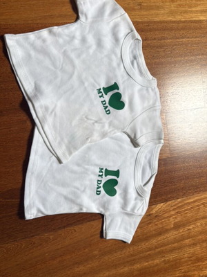 I Love My Dad organic cotton baby shirts 3-6 months new, pack of 2