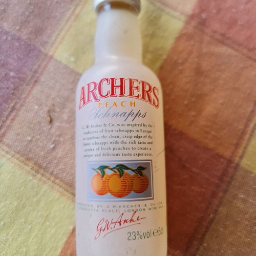 Archers Peach Schnapps collectible miniature used 5cl