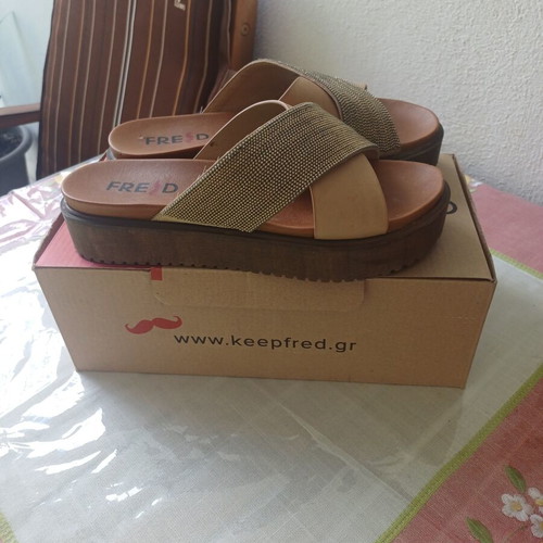 Keep Fred flatforms size 37 used beige