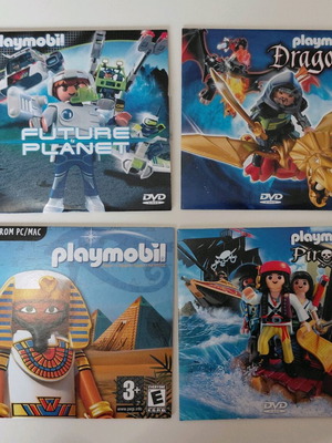 Playmobil 3 DVDs and one CD with games, like new, dubbed