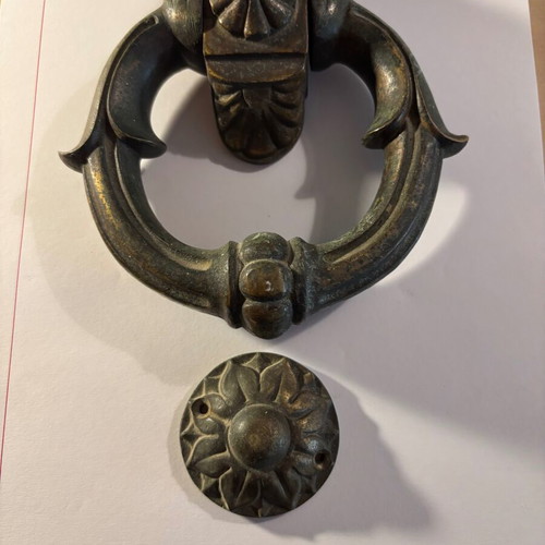 Antique door knocker used, 18th century, handmade, 1.5 kg