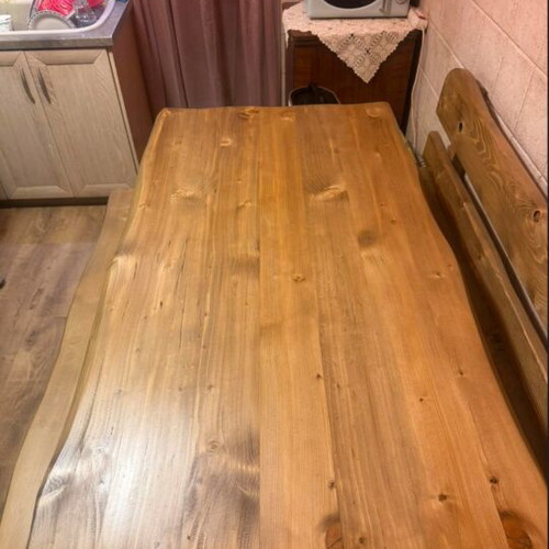 Solid Pine Wood Table with 2 Benches made to order