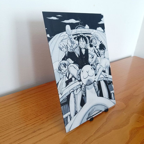 StrawHats Nakama embossed poster with stand new (24x17cm)