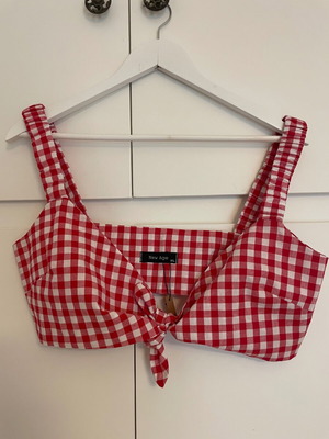 Crop top New Age red and white checked, new, cotton, M/L