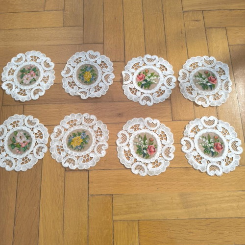 Handmade knitted coaster set like new