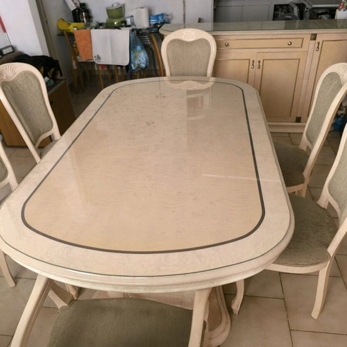 Dining set with buffet and 6 chairs like new, Italian style