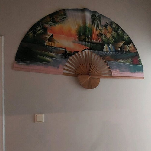 Large decorative wall fan like new